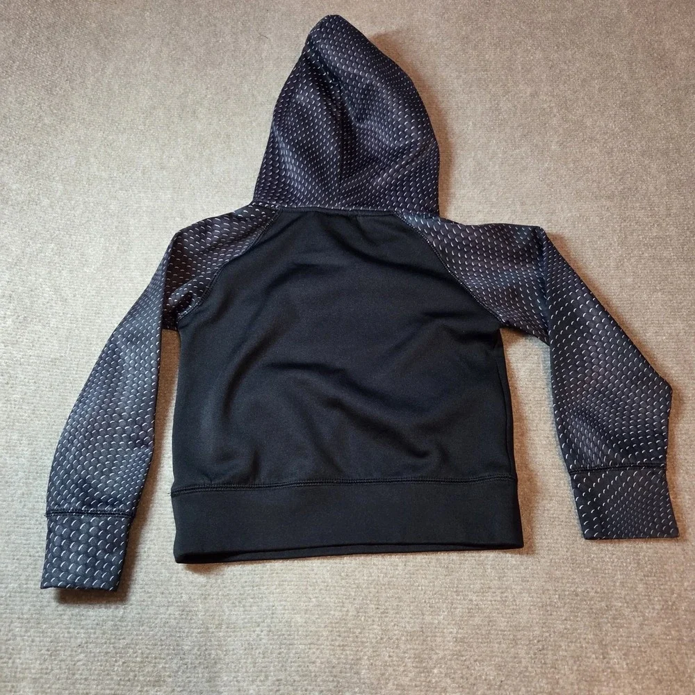 Under Armour Boys Pullover Hoodie Black Gray Size 4 Fleece 100% Polyester